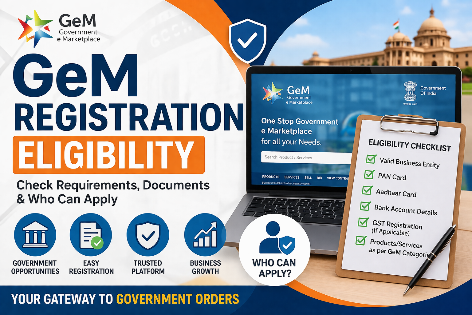 GeM Registration Eligibility | GeM Portal Requirements | Government e Marketplace Registration India